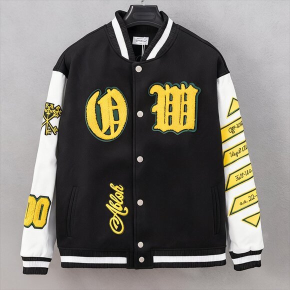 Off-White Colorblock Baseball Jacket - Picture 1 of 9
